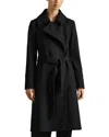 Reiss Rae Belted Cashmere Blend Coat In Black