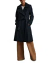 Reiss Teal Belted Double-breasted Melton Coat In Teal