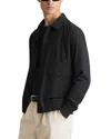Reiss Raider Textured Blouson Jacket In Navy