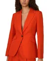 Reiss Raine Linen-blend Formal Jacket In Orange