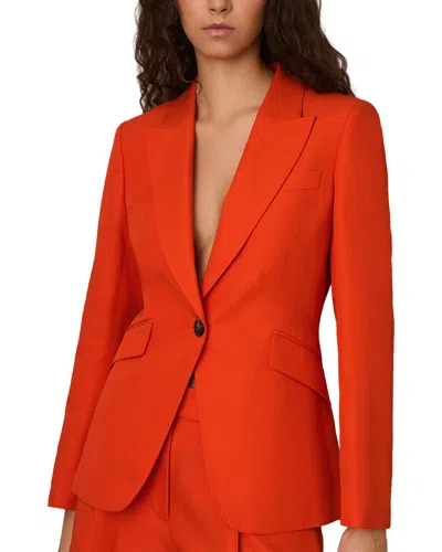 Reiss Raine Linen-blend Formal Jacket In Orange