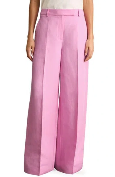 Reiss Raine Linen-blend Trouser In Pink