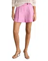 Reiss Pink Tailored Shorts With Linen