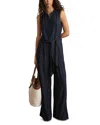 Reiss Raven Belted Jumpsuit In Navy