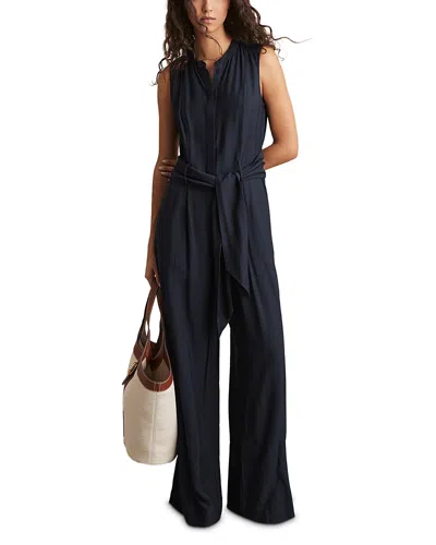 REISS RAVEN BELTED JUMPSUIT