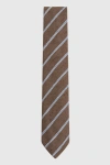 Reiss Ravenna - Chocolate Melange Silk Blend Textured Tie, In Brown
