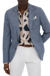 Reiss Ravenswood Slim Fit Single Breasted Wool Blend Blazer In Indigo