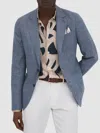 Reiss Ravenswood Slim Fit Single Breasted Wool Blend Blazer In Blue