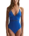 Reiss Cobalt Blue Lattice Halterneck Swimsuit