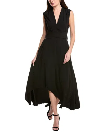 Reiss Raya Belted Midi Dress In Black