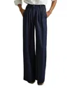 Reiss Indigo Double Pleat Wide Leg Jeans In Indigo
