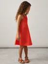 Reiss Red 9-13 Yrs Whipstitch Sleeveless Midi Dress In Red