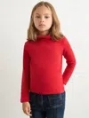 Reiss Red 9-13 Yrs Cotton-jersey Roll-neck Top With Stretch In Red