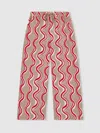 Reiss Red Cotton Linen Printed Trousers In Red