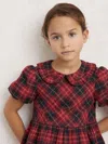 Reiss Red Cotton Peter-pan Collar Tartan Dress In Red
