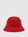 Reiss Womens Red Felicity Felted-wool Bucket Hat In Brown