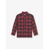 Reiss Red Navy Blue Bronts Checked Cotton Shirt 9 In Multi