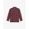 Reiss Red Navy Blue Bronts Checked Cotton Shirt 9 In Multi