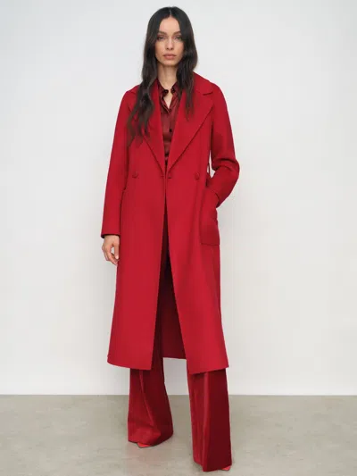 Reiss Red Petite Wool-blend Double-breasted Blindseam Coat