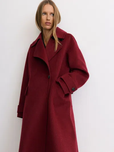 Reiss Red Tall Wool-blend Blindseam Long Coat