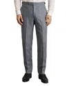 Reiss Reef Slim Fit Prince Of Wales Check Linen Trousers In Gray