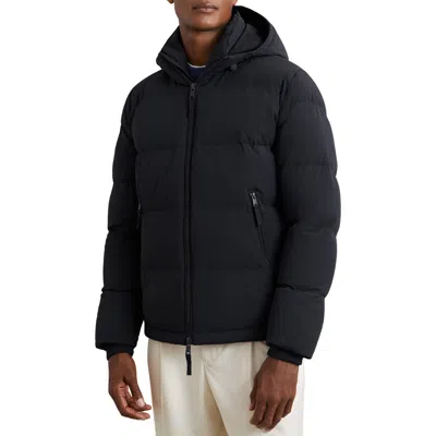 Reiss Reggie Hooded Down Jacket In Blue