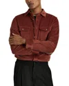 Reiss Regular Fit Button Front Corduroy Shirt In Rust