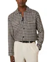 Reiss Regular Fit Textured Check Shirt In Gray