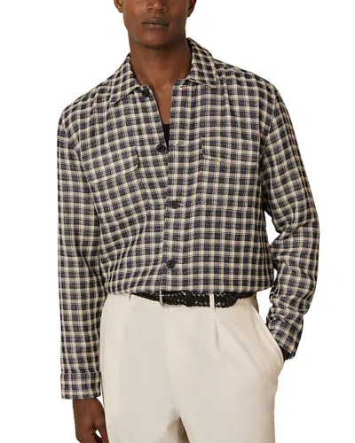 Reiss Regular Fit Textured Check Shirt In Gray