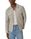 Reiss Light Grey Woven Check Twin Pocket Overshirt In Gray
