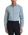 Reiss Regular Fit Washed Chambray Button Front Shirt In Blue