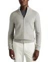 Reiss Soft Grey Melange Splint Wool-cashmere Zip-through Funnel-neck Cardigan In Soft Grey