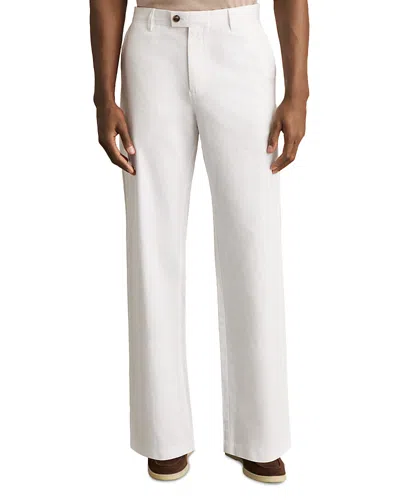 Reiss Relaxed Fit Cotton Linen Chinos In White