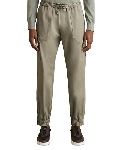 Reiss Relaxed Fit Haven Cargo Cuffed Trouser Pants In Washed Khaki
