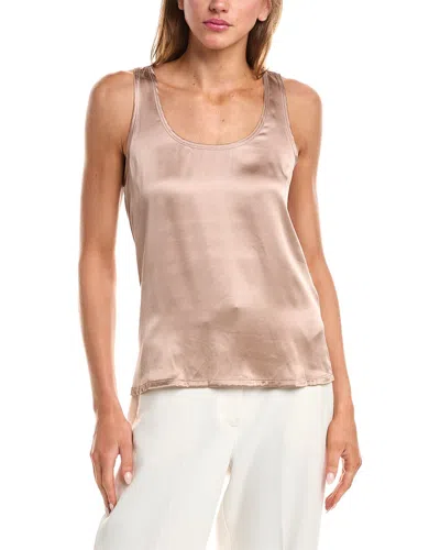 Reiss Remey Silk Front Top In Neutral