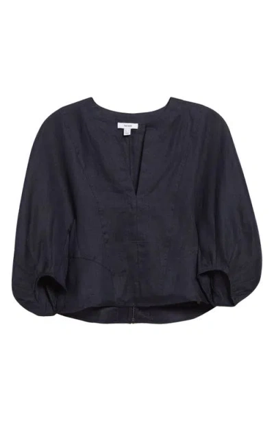 Reiss Remi Linen Top In Blue