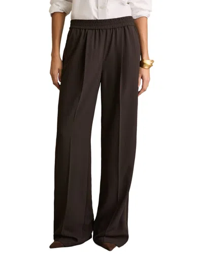 Reiss Remi Side Stripe Wide Leg Trouser In Brown