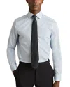 Reiss Blue Stripe Remote Reg Regular Fit Cotton-satin Cutaway-collar Shirt In Blue Stripe