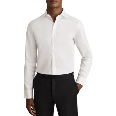 Reiss Remote Slim Fit Cotton Button-up Shirt In White