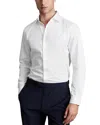 Reiss Remote Slim Fit Long Sleeve Satin Shirt In White