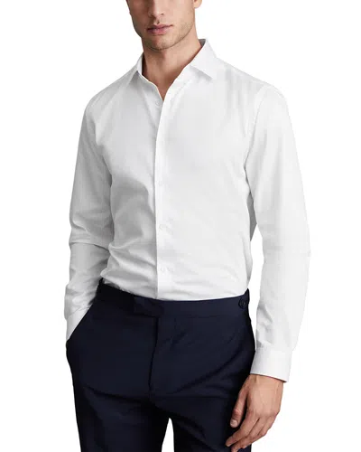 Reiss Remote Slim Fit Long Sleeve Satin Shirt In White