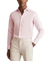 Reiss Pink Remote Slim Cotton-satin Cutaway-collar Shirt Slim-fit In Pink