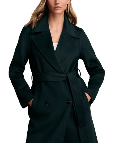 Reiss Rene Double Breasted Coat In Green