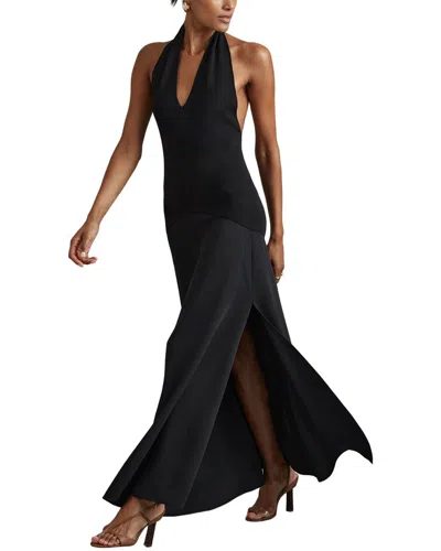 Reiss Rene Hybrid Midi Dress In Black