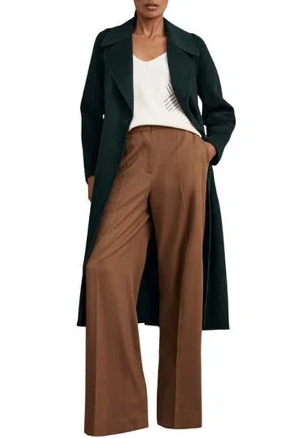 Reiss Rene Wool Blend Double Breasted Coat In Green