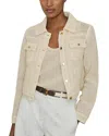 Reiss Neutral Cotton-blend Textured Trucker Jacket In Neutral