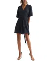Reiss Rhea Broderie Sleeve Flip Mini Dress