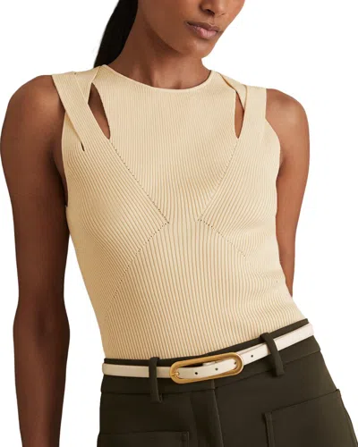 Reiss Rhylee Cutout Vest In Yellow