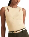 Reiss Womens Cream Rhylee Cut-out Knitted Vest In Neutral