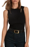 Reiss Rhylee Rib Tank In Black